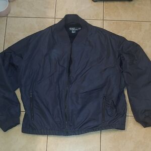 VTG Polo Ralph Lauren Jacket Navy Blue Nylon Bomber Men's Size XXL